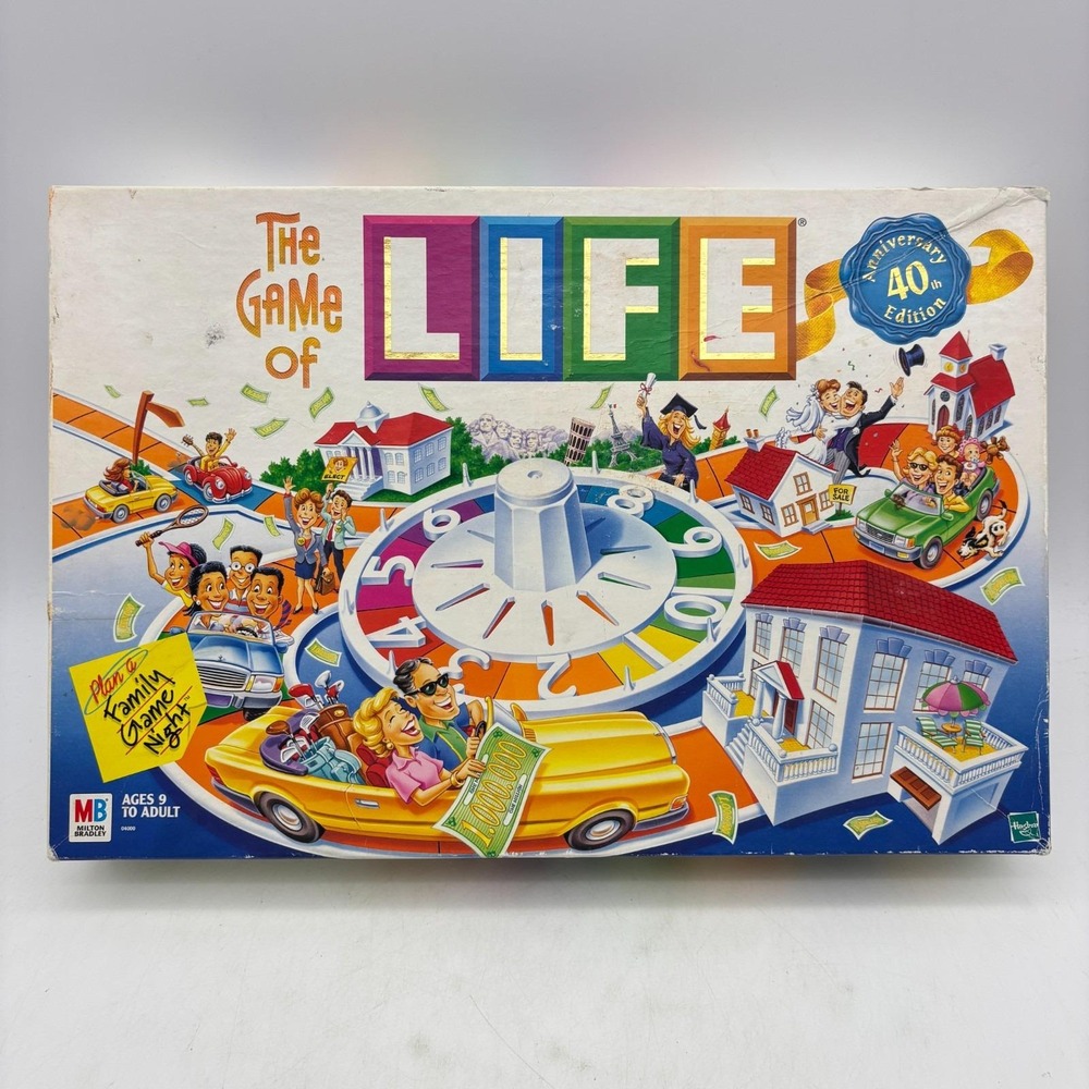 The Game of Life 40th Anniversary COMPLETE Board Game Milton Bradley 1999 Family